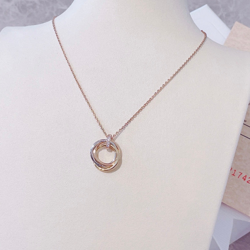 ˇGilded EraˇTRINITY NECKLACE GOLD DIAMONDS