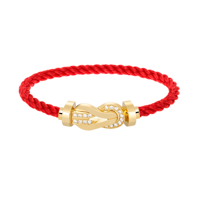 ˇGilded EraˇCHANCE LARGE 8 FIGURE BUCKLE HALF DIAMOND BRACELET GOLD