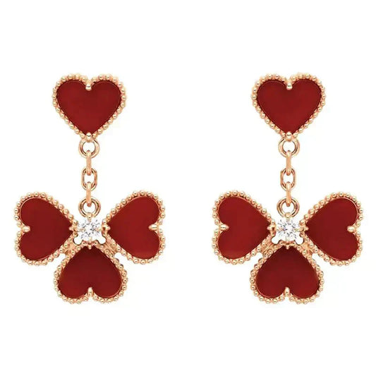 ˇGilded EraˇSWEET CLOVER CARNELIAN EARRINGS