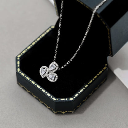 [STREET] Elegante Halskette in Birnenform mit blumenförmigem Schliff