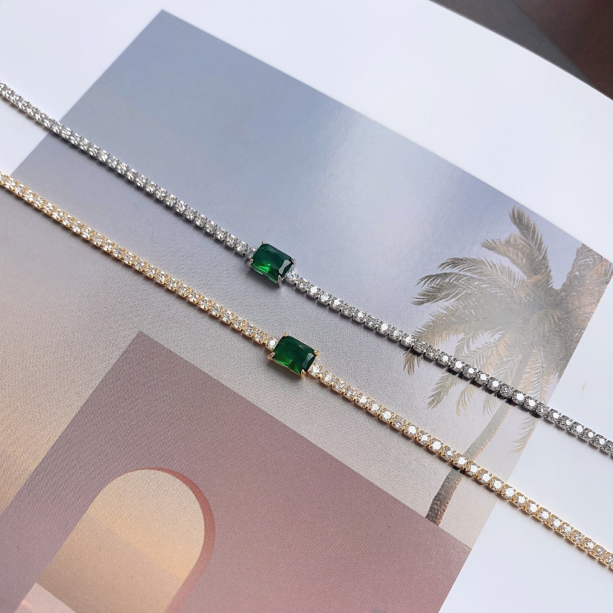 [STREET]Unique Emerald Cut Banquet Bracelet