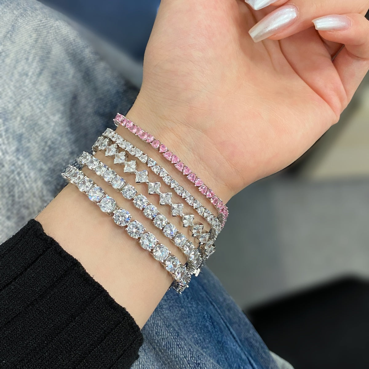 [STREET]Verziertes Armband im Prinzessschliff für den täglichen Gebrauch