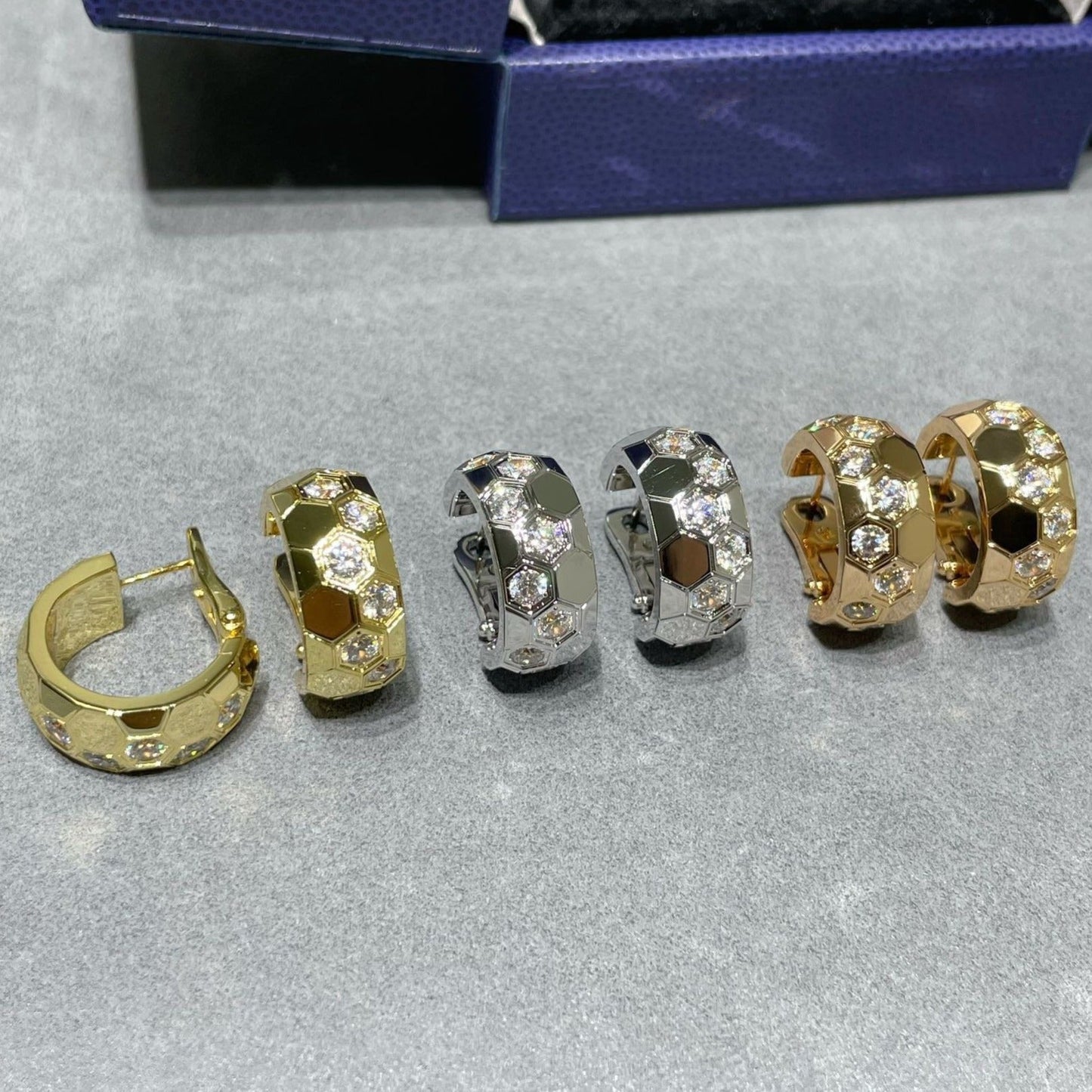 ˇGilded EraˇBEE LOVE DIAMOND HOOP EARRINGS