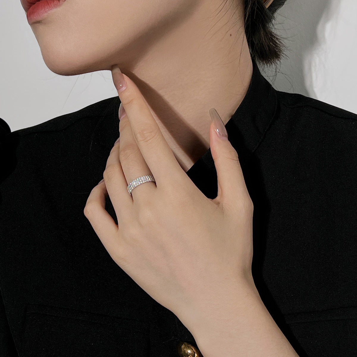 [STREET]Dainty Round Cut Tennis Ring