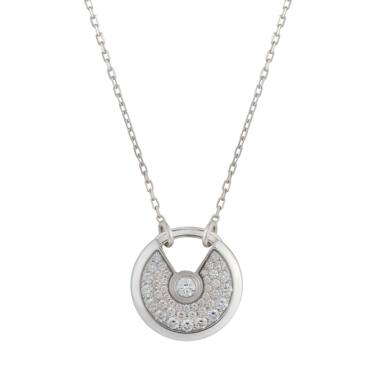 ˇGilded EraˇAMULETTE SILVER FULL DIAMOND NECKLACE