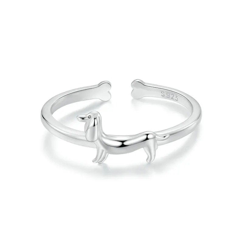 [STREET]Lovely Pet Dog Open Ring Statement Ring