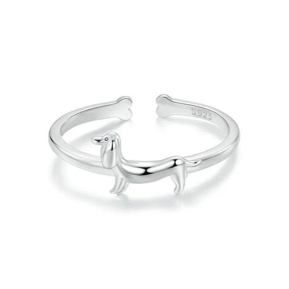 [STREET]Lovely Pet Dog Open Ring Statement Ring