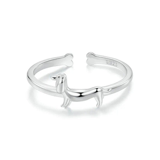 [STREET] Schöner offener Statement-Ring mit Hundemotiv