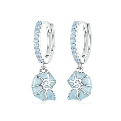 [STREET]Ohrclips mit blauer Muschelform, hypoallergen