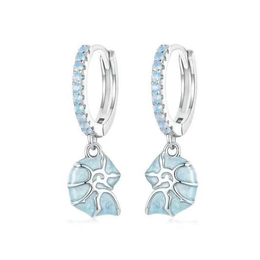 [STREET]Ohrclips mit blauer Muschelform, hypoallergen