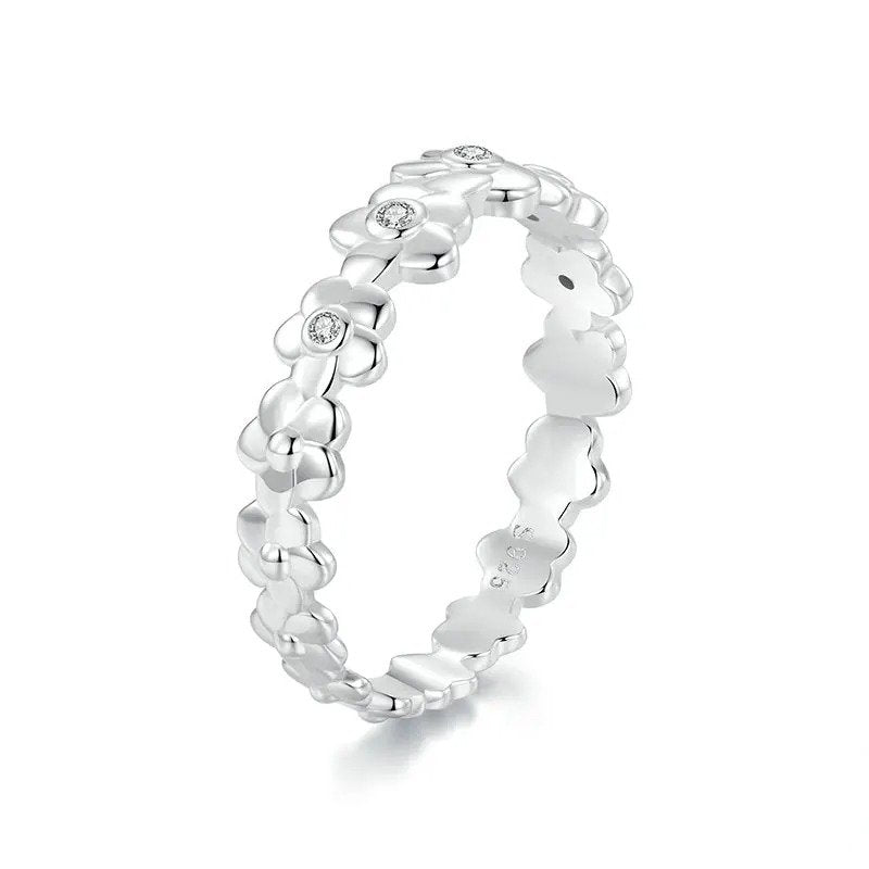 [STREET] Statement-Ring mit Blumenmuster und Zirkonia-Besatz