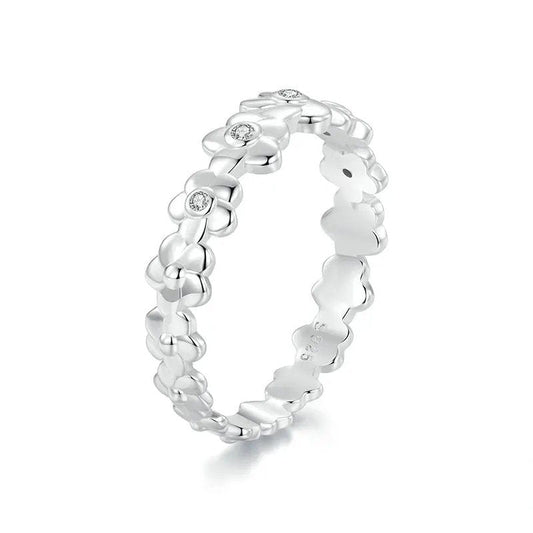 [STREET] Statement-Ring mit Blumenmuster und Zirkonia-Besatz