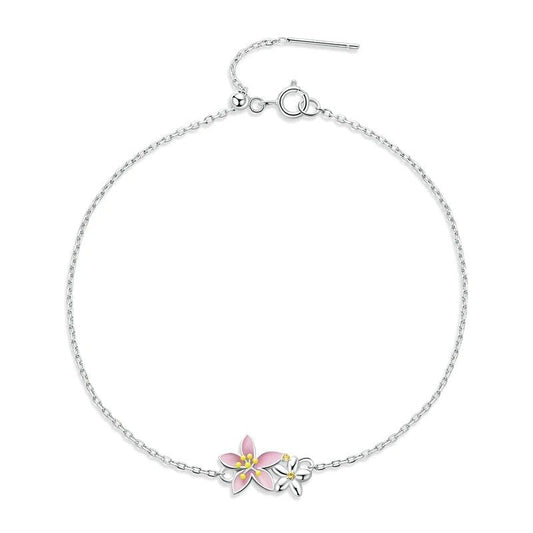 [STREET] Wunderschönes Kirschblütenarmband, verstellbare Gliederkette aus Silber in Schlangenform