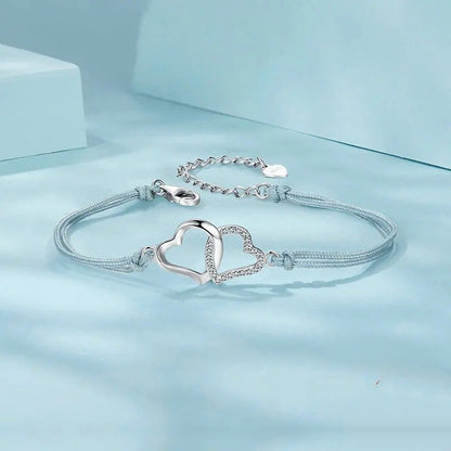 [STREET]Dainty Gray Rope Link Chain Bracelet for Women Teen Girls