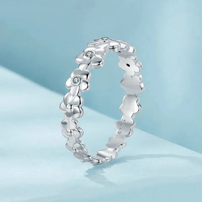 [STREET] Statement-Ring mit Blumenmuster und Zirkonia-Besatz