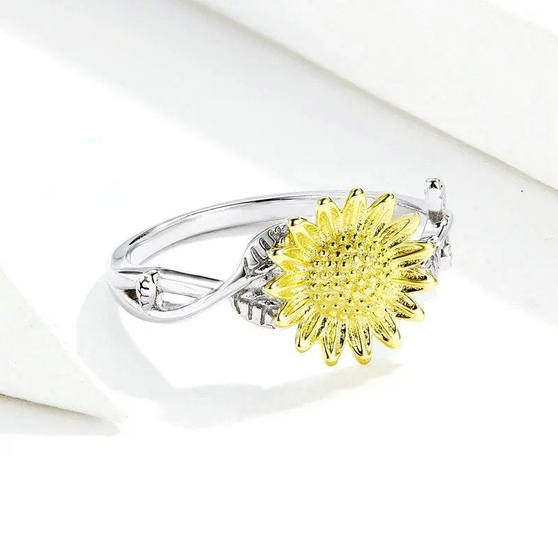 [STREET] Sonnenblumen-Fingerringe für Damen, Ehering, Verlobungsring, Statement