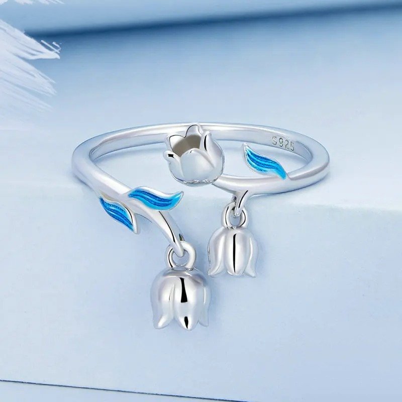 [STREET] Wunderschöner offener Ring mit Blumenmuster für Damen, fein vergoldetes Platin