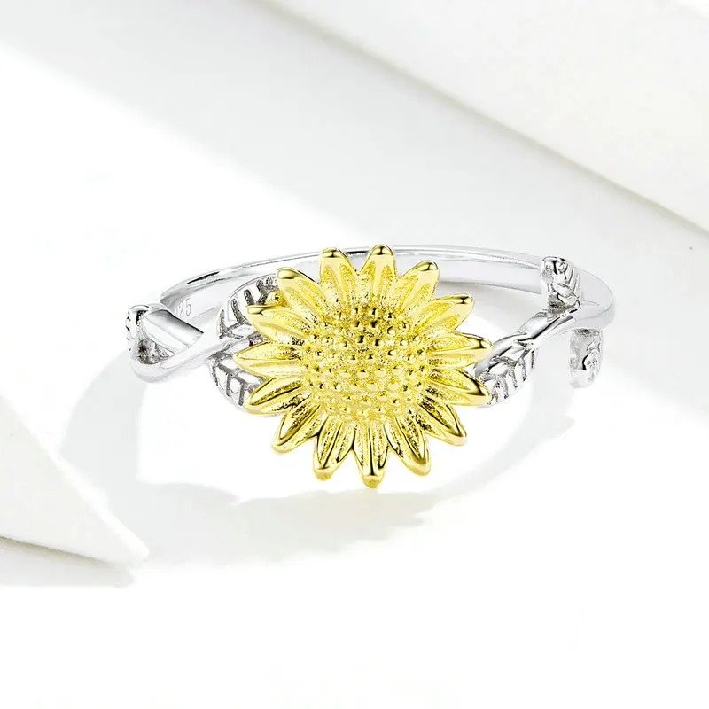 [STREET] Sonnenblumen-Fingerringe für Damen, Ehering, Verlobungsring, Statement