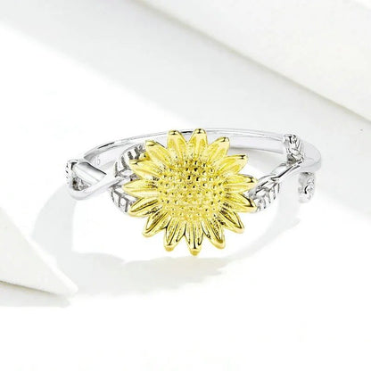 [STREET] Sonnenblumen-Fingerringe für Damen, Ehering, Verlobungsring, Statement