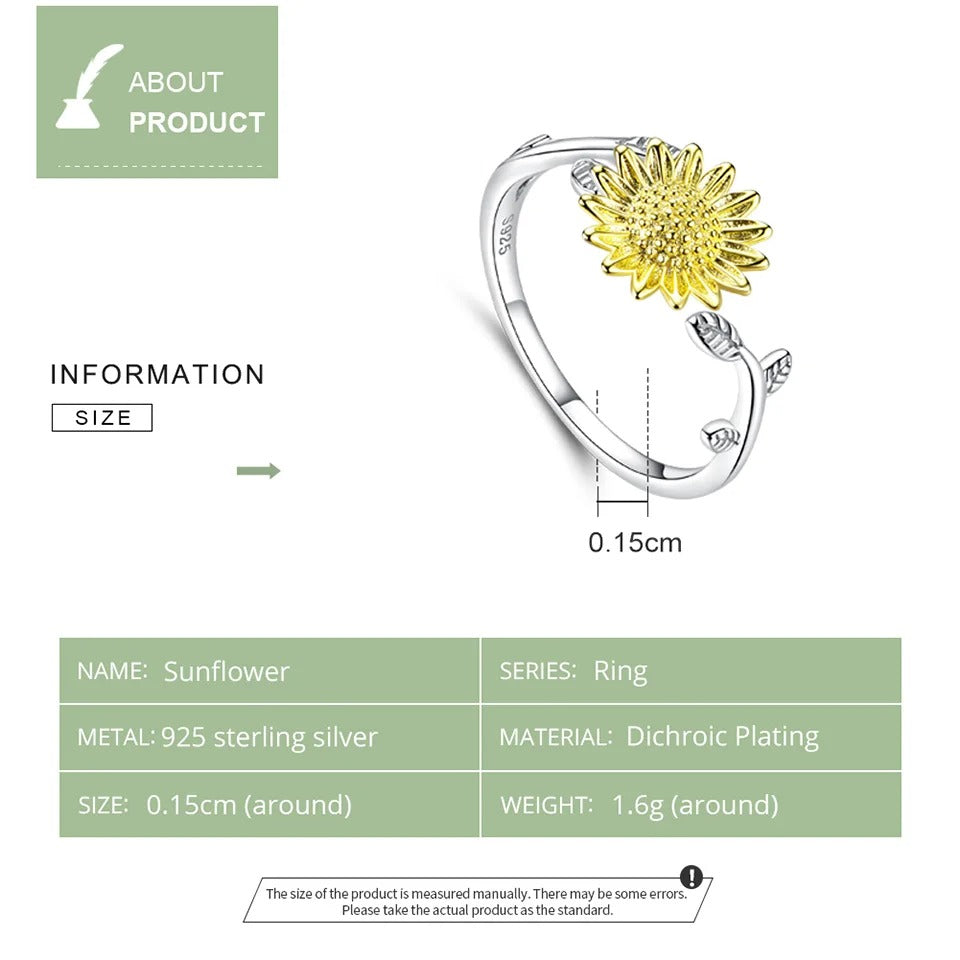 [STREET] Sonnenblumen-Fingerringe für Damen, Ehering, Verlobungsring, Statement