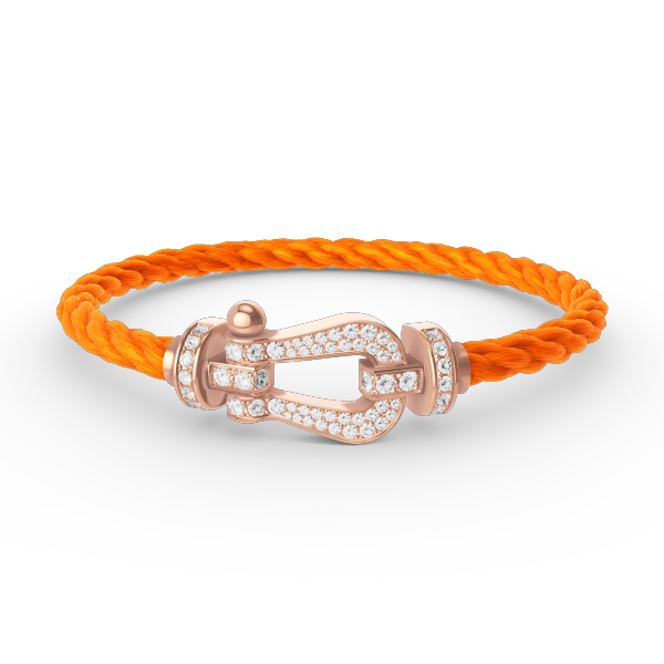 ˇGilded EraˇFORCE LARGE HORSESHOE FULL DIAMOND BRACELET ROSE GOLD