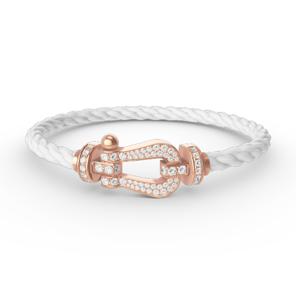 ˇGilded EraˇFORCE LARGE HORSESHOE FULL DIAMOND BRACELET ROSE GOLD